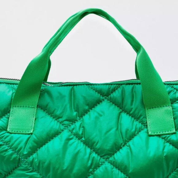 Green Quilted Purse with Crossbody Strap - Picture 6 of 6